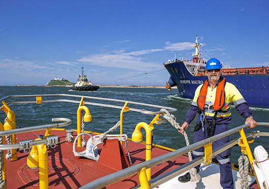 Cutter crew vessel in Newcastle harbour