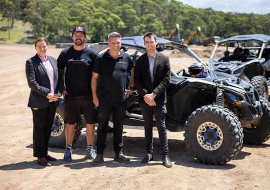 council ceo morven cameron toby price tony palmer and deputy mayor jack antcliff at black rock on friday