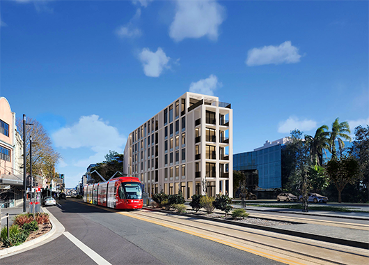 An artist s impression of the proposed affordable housing project at Rail Bridge Row