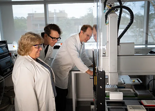 L-R-Professor-Erica-Wanless-Professor-Alister-Page-Dr-Robert-Chapman-in-a-University-of-Newcastle-lab