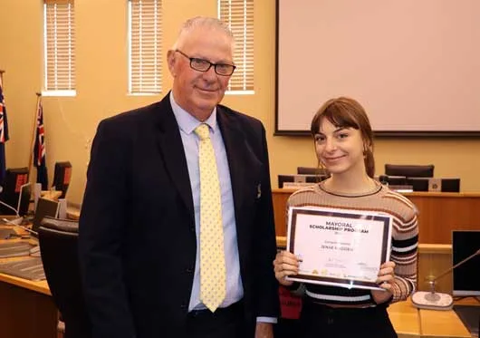 mayor-bob-pynsent-with-recipient-jenae-madden